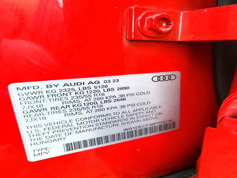 Продажа на аукционе авто 2023 Audi Q3, vin: WA1DECF38P1116745, номер лота: 72914975