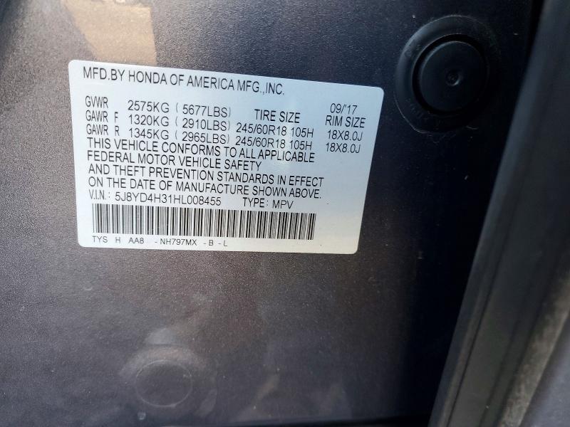 Aukcja sprzedaży 2017 Acura Mdx, vin: 5J8YD4H31HL008455, numer aukcji: 99927055