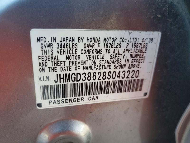 Продажа на аукционе авто 2008 Honda Fit, vin: JHMGD38628S043220, номер лота: 74134735