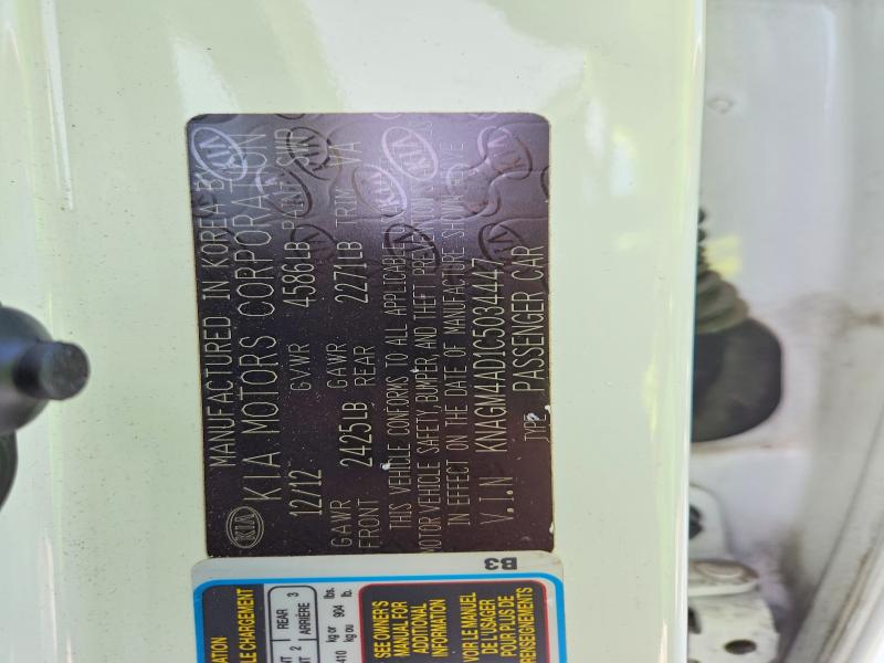 74614965 :رقم المزاد ، KNAGM4AD1C5034447 vin ، 2012 Kia Optima مزاد بيع