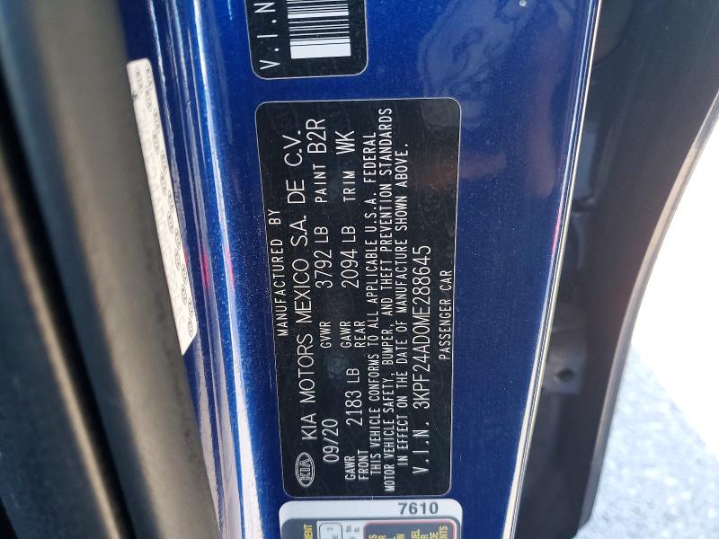 Продажа на аукционе авто 2021 Kia Forte, vin: 3KPF24AD0ME288645, номер лота: 72661275