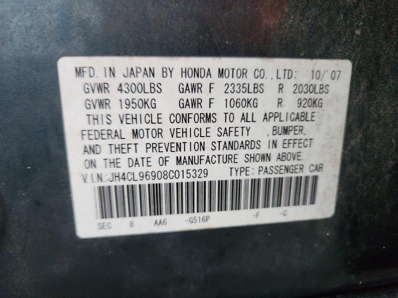 Продажа на аукционе авто 2008 Acura Tsx, vin: JH4CL96908C015329, номер лота: 99841945