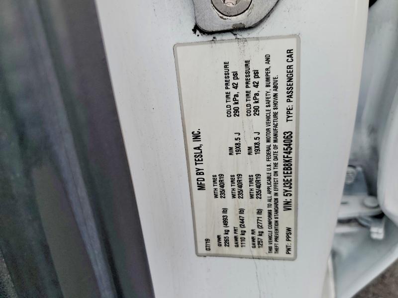 Aukcja sprzedaży 2019 Tesla Model 3, vin: 5YJ3E1EB8KF454063, numer aukcji: 98987725