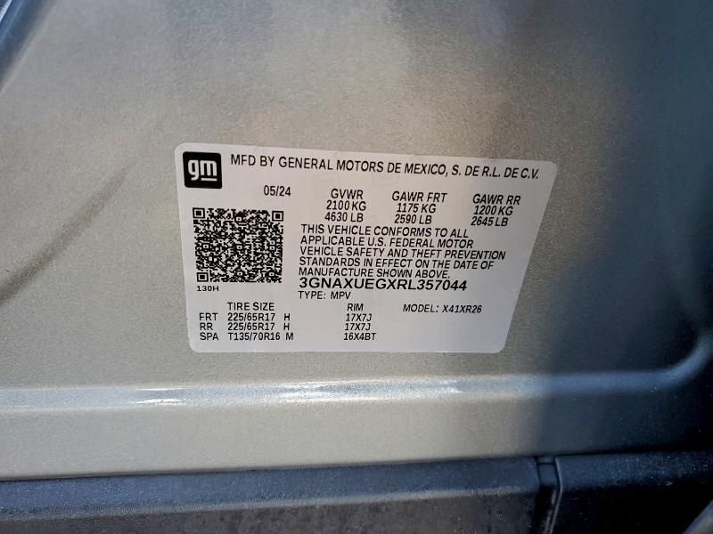 72150495 :رقم المزاد ، 3GNAXUEGXRL357044 vin ، 2024 Chevrolet Equinox Lt مزاد بيع
