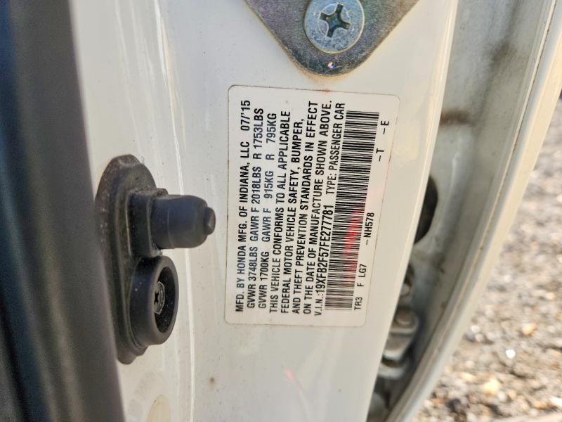 73032505 :رقم المزاد ، 19XFB2F57FE277781 vin ، 2015 Honda Civic مزاد بيع