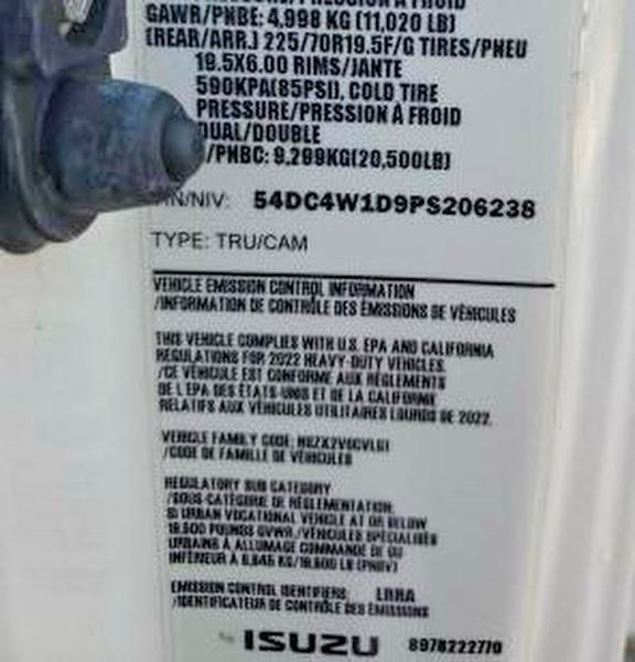 Продаж на аукціоні авто 2023 Isuzu Npr Hd, vin: 54DC4W1D9PS206238, номер лоту: 74920075