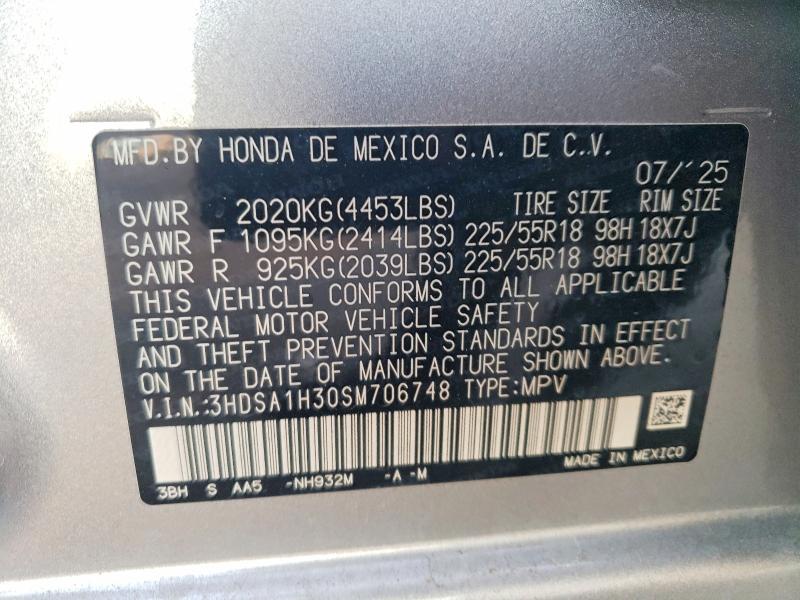 72329445 :رقم المزاد ، 3HDSA1H30SM706748 vin ، 2025 Acura Adx مزاد بيع