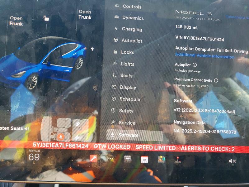 99890665 :رقم المزاد ، 5YJ3E1EA7LF661424 vin ، 2020 Tesla Model 3 مزاد بيع