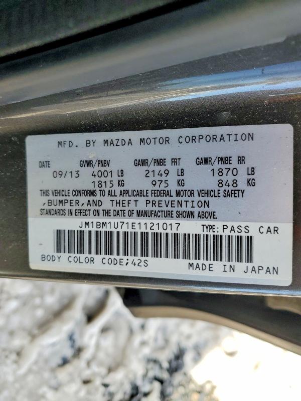 72673325 :رقم المزاد ، JM1BM1U71E1121017 vin ، 2014 Mazda 3 مزاد بيع