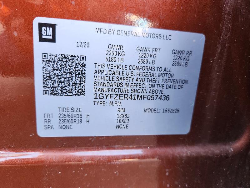 Продаж на аукціоні авто 2021 Cadillac Xt4, vin: 1GYFZER41MF057436, номер лоту: 99109875