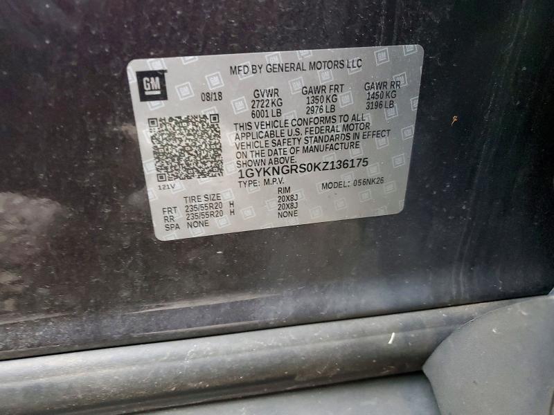 Продажа на аукционе авто 2019 Cadillac Xt5 Platin, vin: 1GYKNGRS0KZ136175, номер лота: 72467595