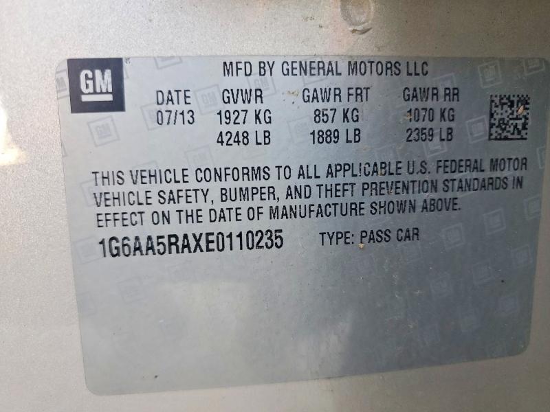 73833635 :رقم المزاد ، 1G6AA5RAXE0110235 vin ، 2014 Cadillac Ats مزاد بيع