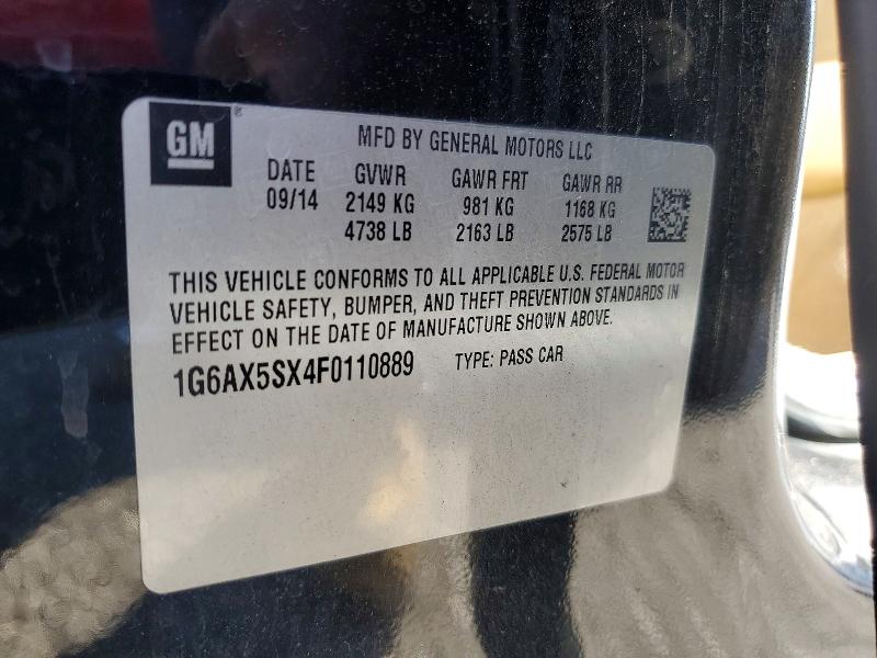 Aukcja sprzedaży 2015 Cadillac Cts, vin: 1G6AX5SX4F0110889, numer aukcji: 72083735