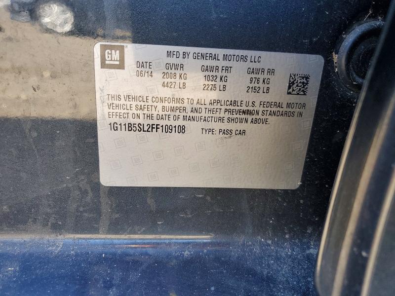 Продаж на аукціоні авто 2015 Chevrolet Malibu, vin: 1G11B5SL2FF109108, номер лоту: 72447105
