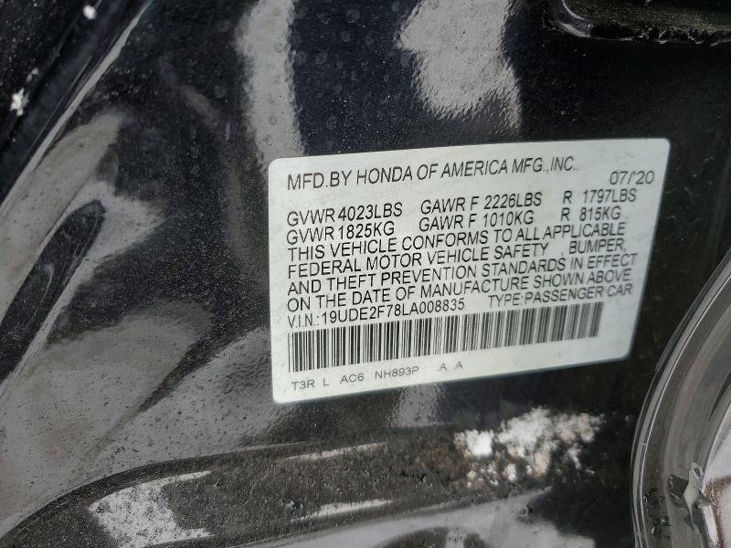 72864385 :رقم المزاد ، 19UDE2F78LA008835 vin ، 2020 Acura Ilx مزاد بيع