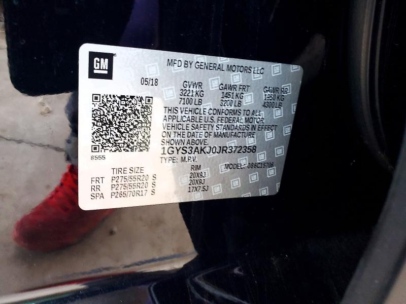 Aukcja sprzedaży 2018 Cadillac Escalade, vin: 1GYS3AKJ0JR372358, numer aukcji: 72401985