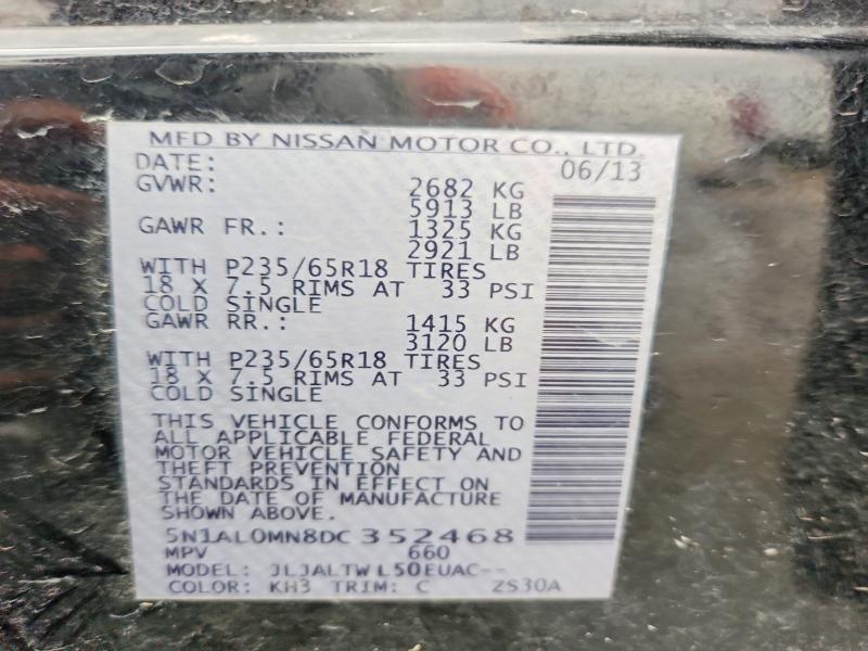Aukcja sprzedaży 2013 Infiniti Jx35, vin: 5N1AL0MN8DC352468, numer aukcji: 99318965
