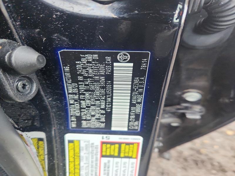 2020 Toyota Camry მანქანა იყიდება აუქციონზე, vin: 4T1C11AK1LU500614, აუქციონის ნომერი: 96701755