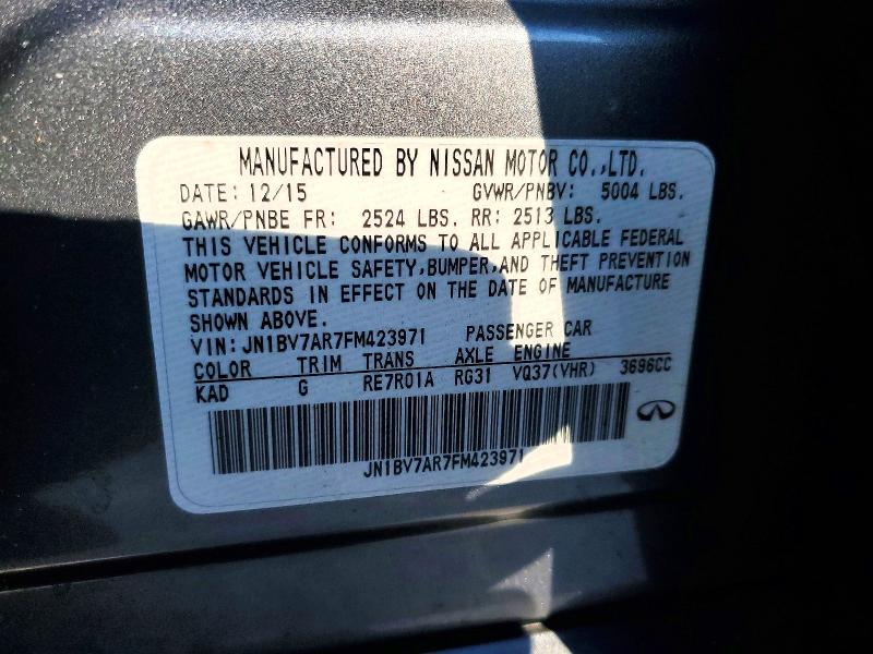 Продажа на аукционе авто 2015 Infiniti Q50 Base, vin: JN1BV7AR7FM423971, номер лота: 74843915