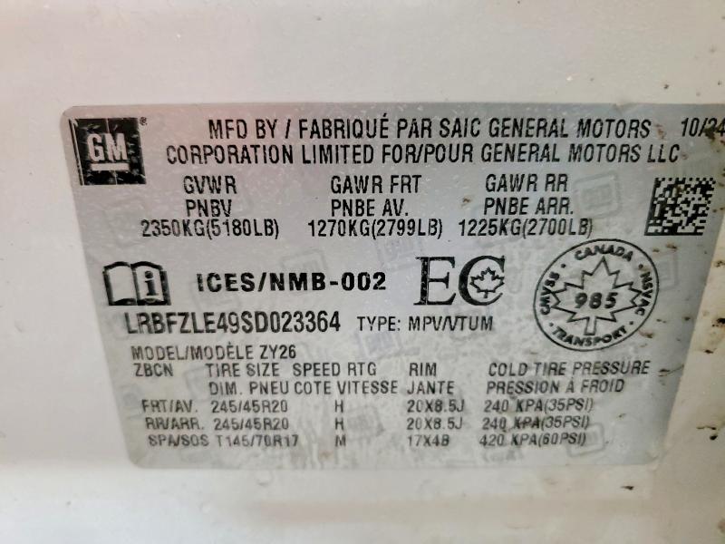 Продаж на аукціоні авто 2025 Buick Envision, vin: LRBFZLE49SD023364, номер лоту: 98505445