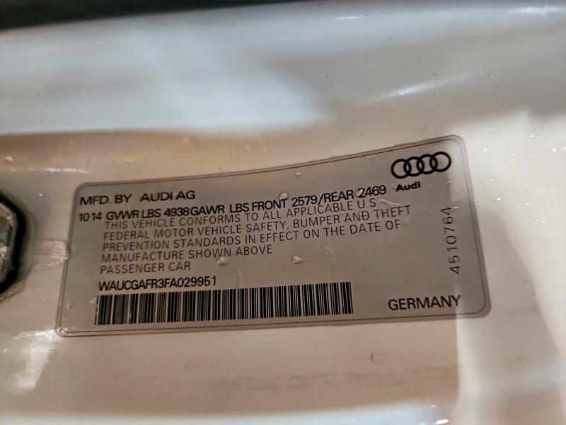Продаж на аукціоні авто 2015 Audi S5, vin: WAUCGAFR3FA029951, номер лоту: 74606725