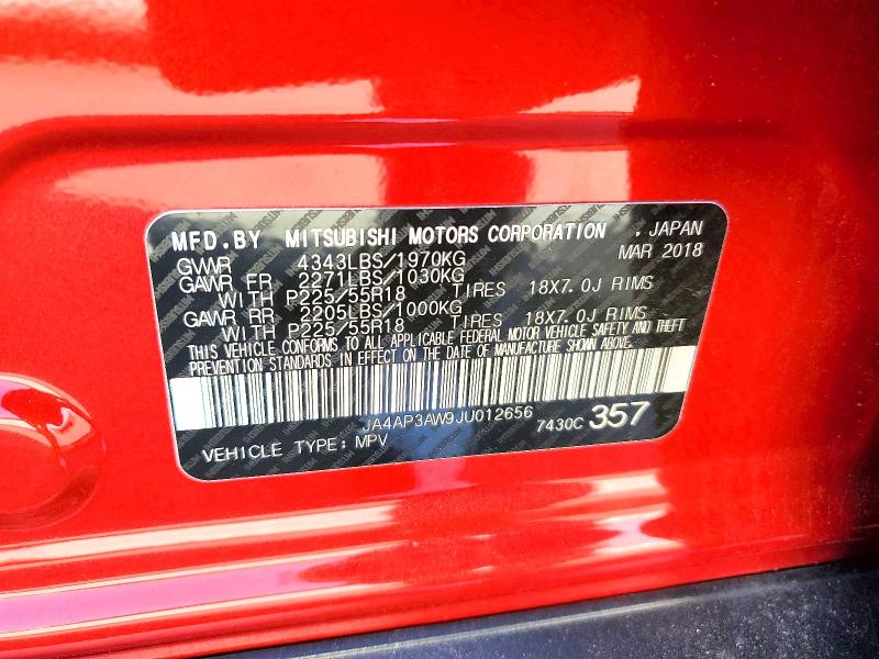 Продаж на аукціоні авто 2018 Mitsubishi Outlander Sport, vin: JA4AP3AW9JU012656, номер лоту: 73720695