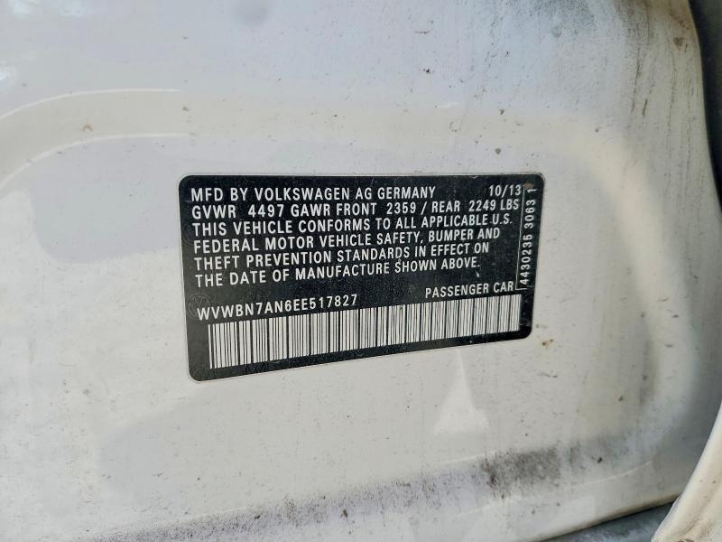 Продажа на аукционе авто 2014 Volkswagen Cc, vin: WVWBN7AN6EE517827, номер лота: 72487985