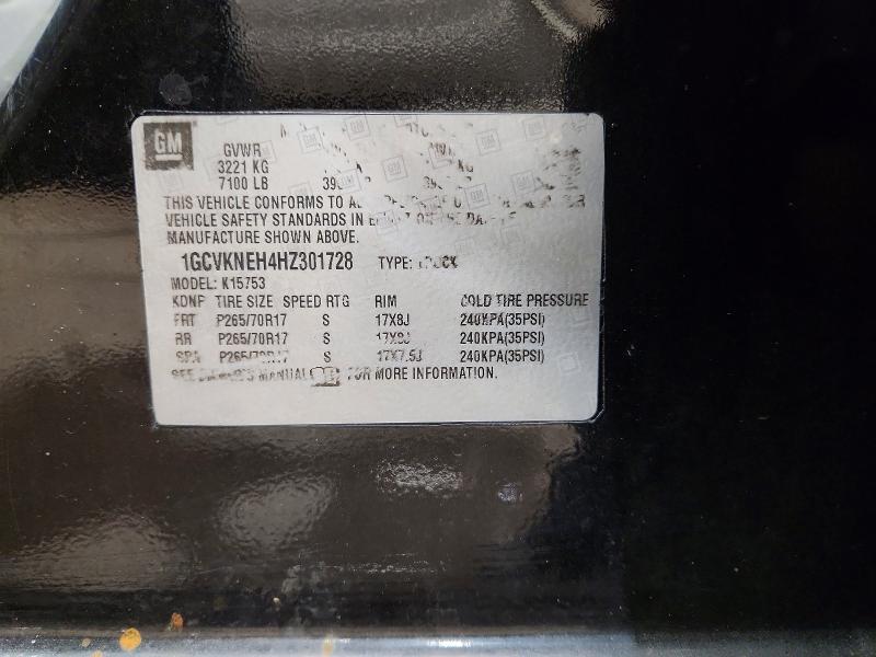 Продаж на аукціоні авто 2017 Chevrolet Silverado, vin: 1GCVKNEH4HZ301728, номер лоту: 73872025
