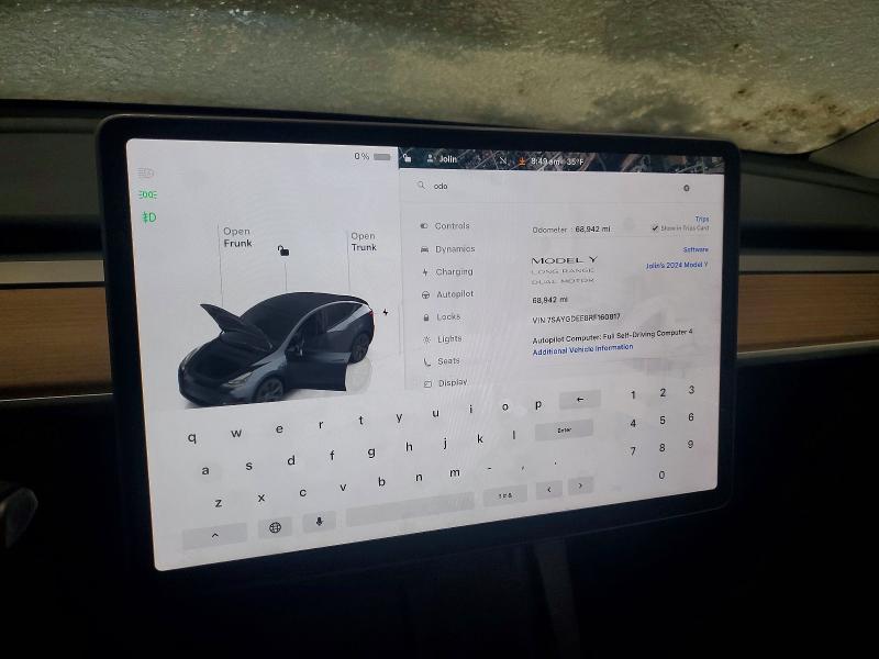 Aukcja sprzedaży 2024 Tesla Model Y, vin: 7SAYGDEE8RF160817, numer aukcji: 99151535