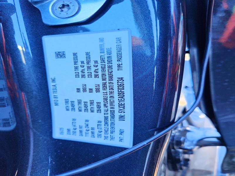 Продаж на аукціоні авто 2025 Tesla Model 3, vin: 5YJ3E1EA0SF036734, номер лоту: 72572335