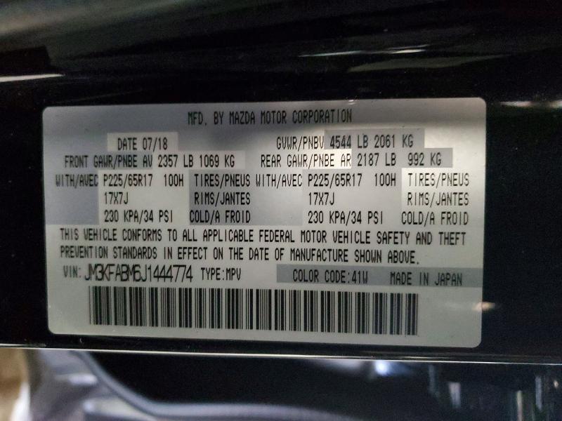 2018 Mazda Cx-5 მანქანა იყიდება აუქციონზე, vin: JM3KFABM6J1444774, აუქციონის ნომერი: 75255795