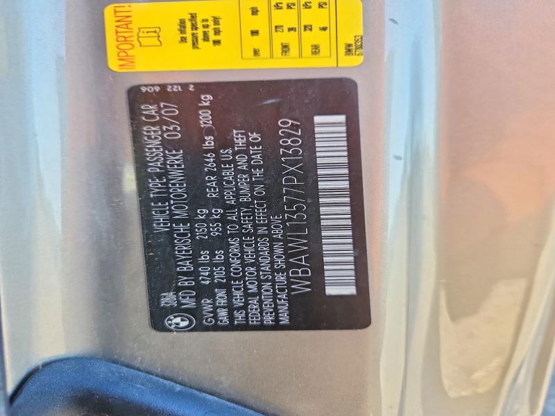 75664995 :رقم المزاد ، WBAWL13577PX13829 vin ، 2007 Bmw 328 مزاد بيع