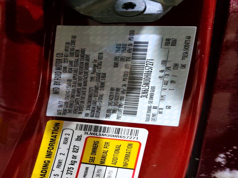 74768095 :رقم المزاد ، 3LN6L5MU0HR657271 vin ، 2017 Lincoln Mkz Hybrid مزاد بيع