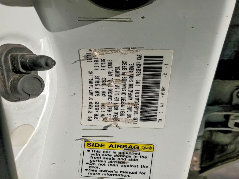 Aukcja sprzedaży 2012 Acura Tl, vin: 19UUA8F20CA007049, numer aukcji: 75103125