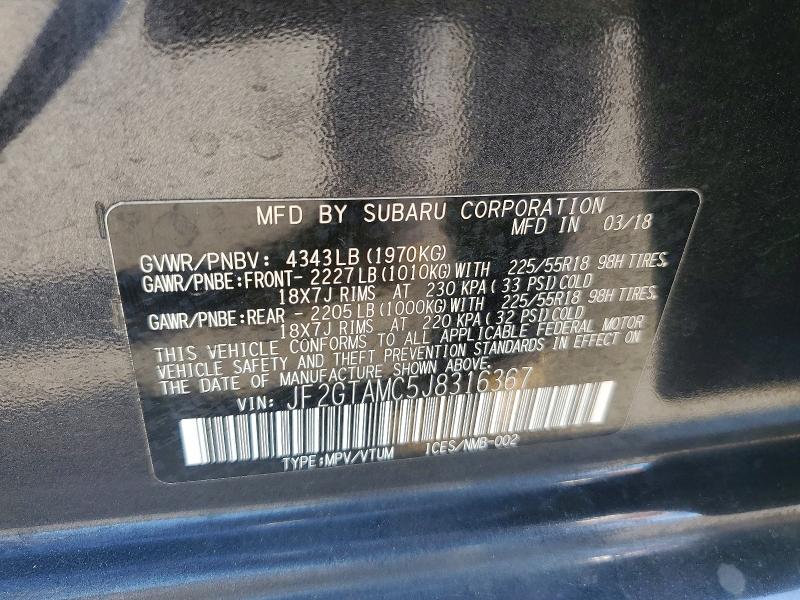 Продажа на аукционе авто 2018 Subaru Crosstrek, vin: JF2GTAMC5J8316367, номер лота: 73422095