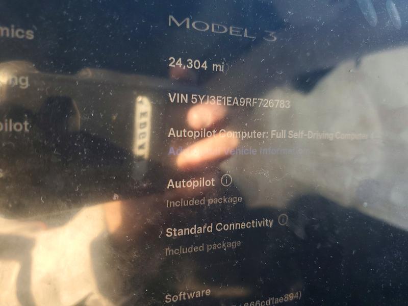 Продаж на аукціоні авто 2024 Tesla Model 3, vin: 5YJ3E1EA9RF726783, номер лоту: 73885785