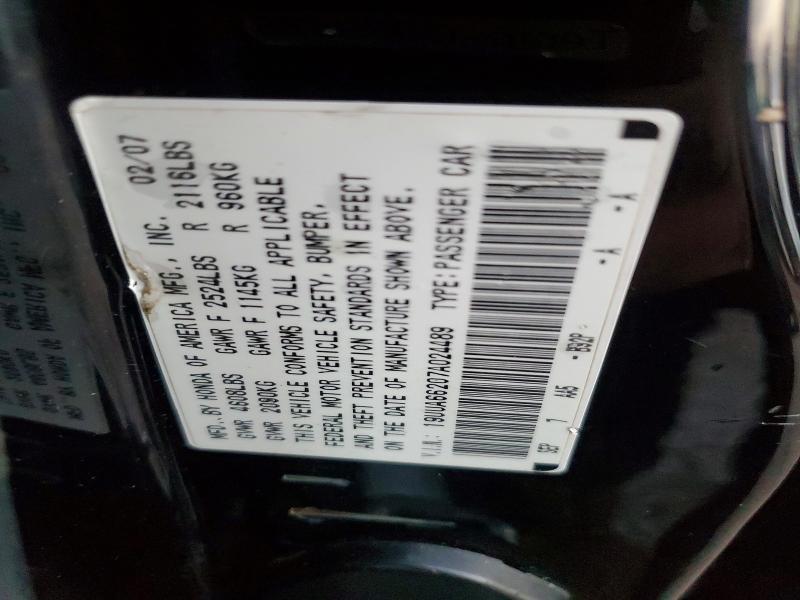 72601535 :رقم المزاد ، 19UUA66207A024489 vin ، 2007 Acura Tl مزاد بيع