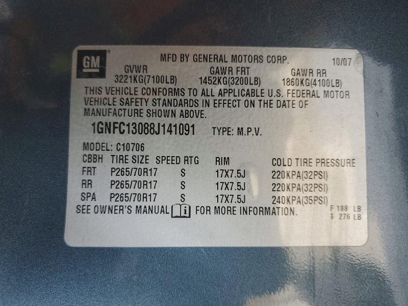 Продаж на аукціоні авто 2008 Chevrolet Tahoe, vin: 1GNFC13088J141091, номер лоту: 74687345