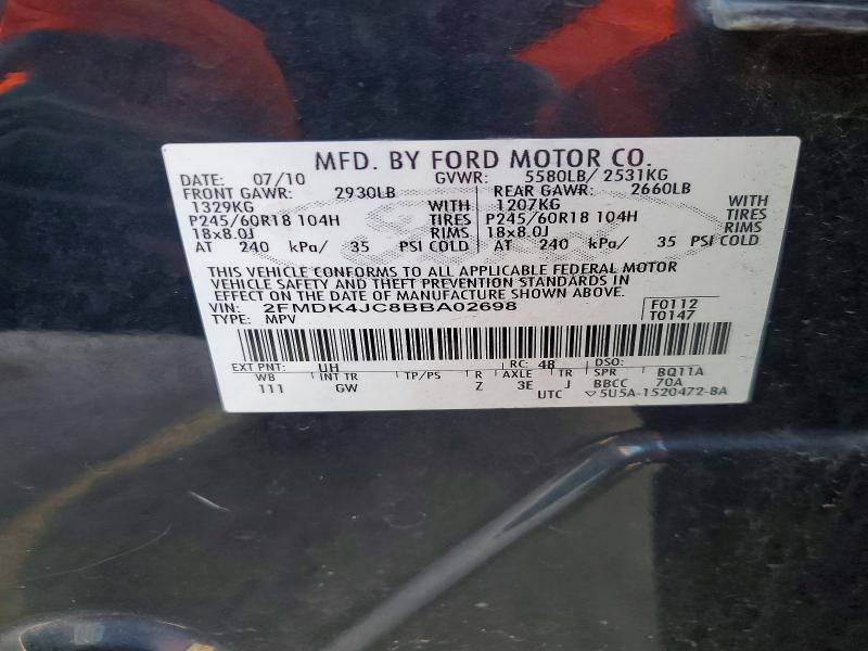 Aukcja sprzedaży 2011 Ford Edge, vin: 2FMDK4JC8BBA02698, numer aukcji: 74853115