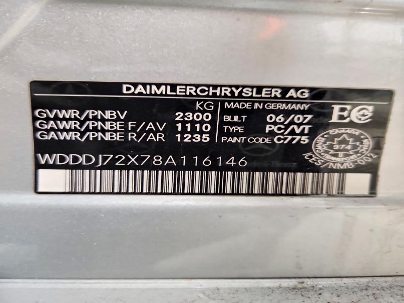 Продаж на аукціоні авто 2008 Mercedes-benz Cls, vin: WDDDJ72X78A116146, номер лоту: 73683565