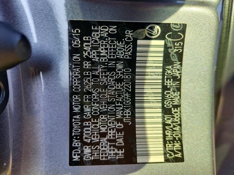 Aukcja sprzedaży 2015 Lexus Es 350, vin: JTHBK1GG9F2201810, numer aukcji: 72735955