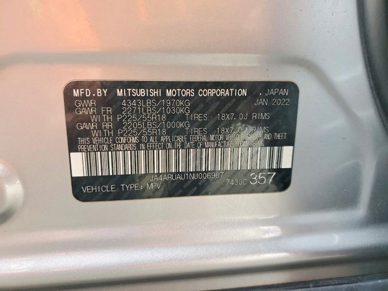 Продаж на аукціоні авто 2022 Mitsubishi Outlander Sport, vin: JA4ARUAU1NU006967, номер лоту: 97887405