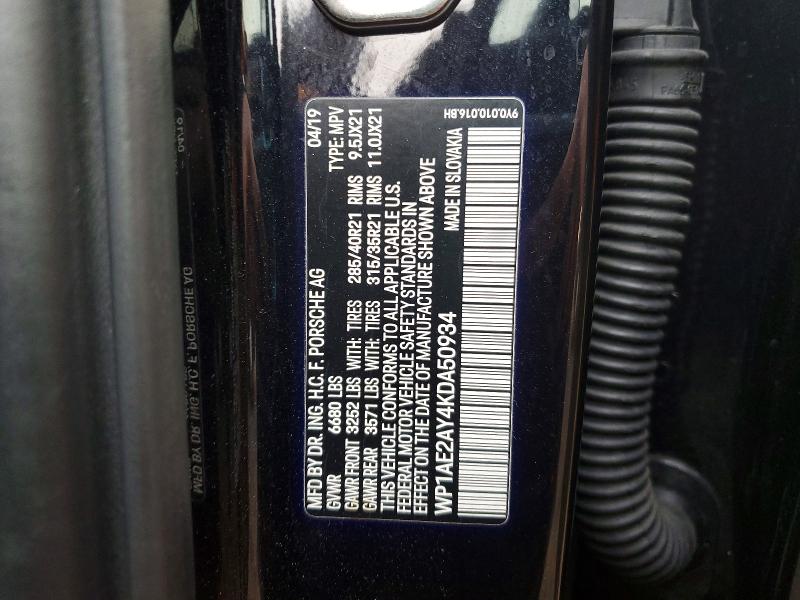 Aukcja sprzedaży 2019 Porsche Cayenne Se, vin: WP1AE2AY4KDA50934, numer aukcji: 72228365
