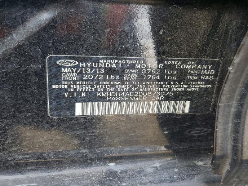 Aukcja sprzedaży 2013 Hyundai Elantra, vin: KMHDH4AE2DU873075, numer aukcji: 74932905