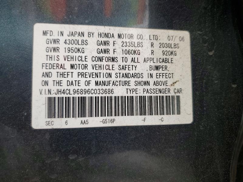Aukcja sprzedaży 2006 Acura Tsx, vin: JH4CL96896C033686, numer aukcji: 75460535