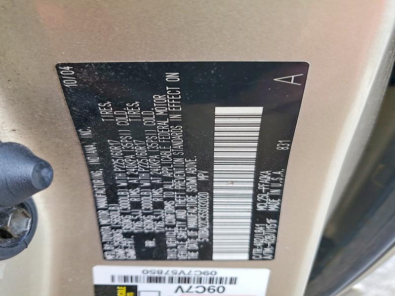 2005 Toyota Sienna მანქანა იყიდება აუქციონზე, vin: 5TDBA22C35S032020, აუქციონის ნომერი: 99821785