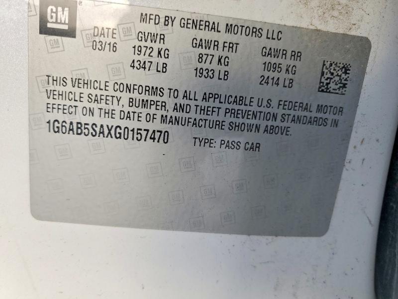 Продаж на аукціоні авто 2016 Cadillac Ats, vin: 1G6AB5SAXG0157470, номер лоту: 73735845