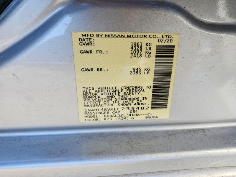 48562726 :رقم المزاد ، 1N4BL4BVXLC235482 vin ، 2020 Nissan Altima مزاد بيع