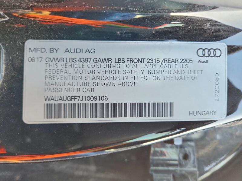 Aukcja sprzedaży 2018 Audi A3, vin: WAUAUGFF7J1009106, numer aukcji: 98166675