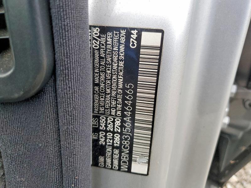 Aukcja sprzedaży 2006 Mercedes-benz S, vin: WDBNG83J56A464665, numer aukcji: 99357675